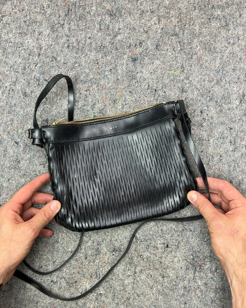 Black Woven Crossbody Bag