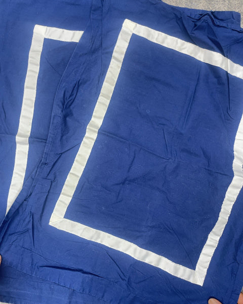 Blue and White Border Hotel Style Pillow Cases, 28x22”