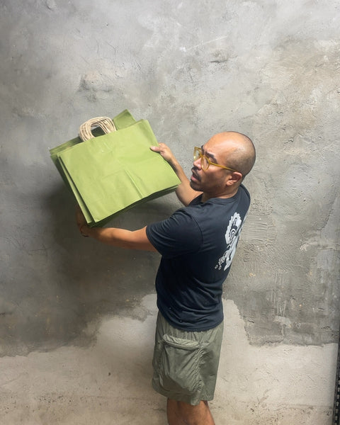 20-ishg Large Olive Green Bags, 10x8x6"