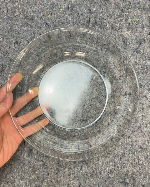 Pretty Clear Glass Shallow Serving Bowl Made In France, 11"