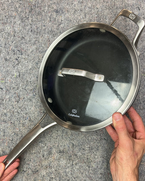 Calphalon Nonstick Sauté Pan with Lid, 10.5" Some Light Scratches