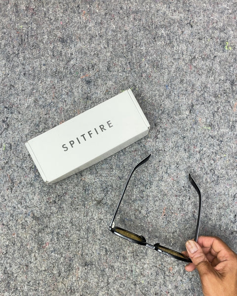SPITFIRE Black Frame Yellow Lens Sunglasses, Non-Prescription