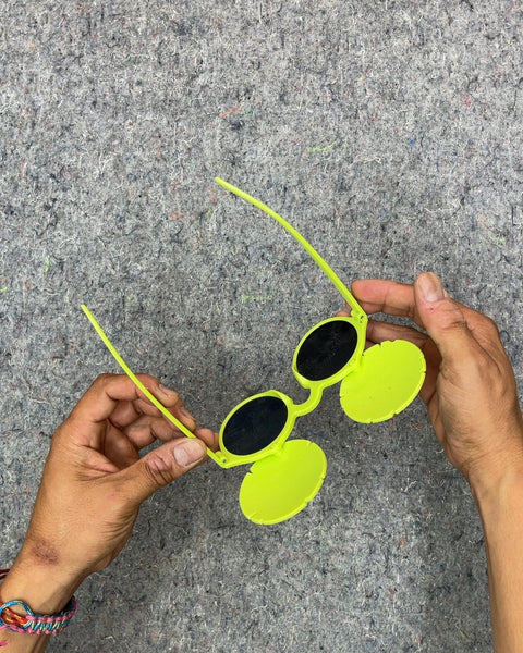 Neon Green Flip-Up Dinosaur Sunglasses