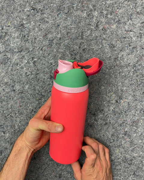Owala Pink and Green Water Bottle
