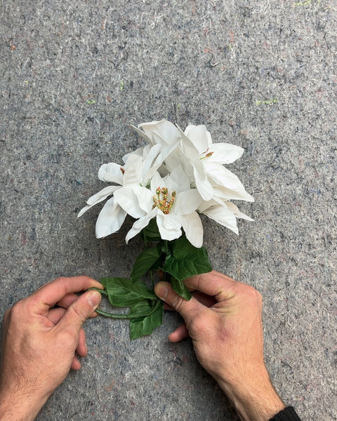 White Artificial Poinsettia Flowers