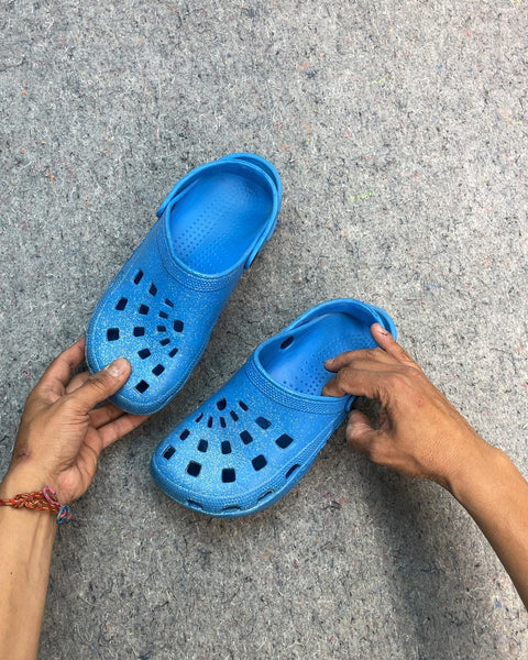 Glitter Foam Slides That Look Just Like Crocs, Sz 39