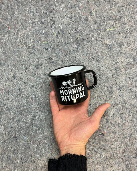 Black Morning Ritual Enamel Mug
