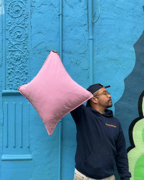Pink Square Throw Pillow