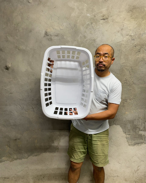 White Plastic Rectangular Laundry Basket