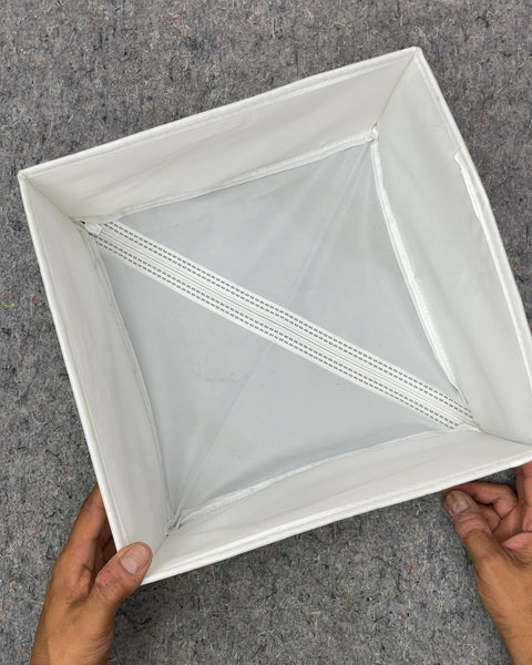 White Collapsible Storage Bin, 11x11x,5"