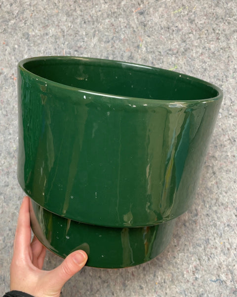 Green Ceramic Planter Pot, 9"