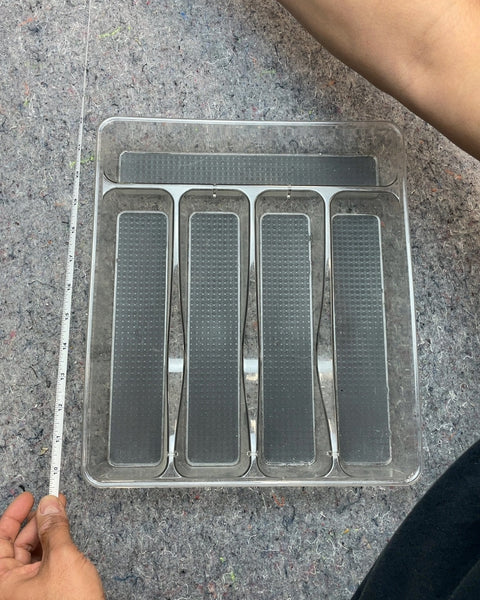 Clear Plastic Cutlery Tray, 11x13"