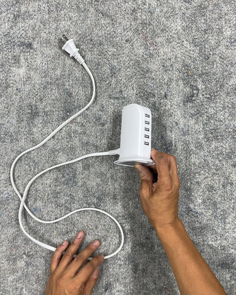 White 5-Port USB Charging Station
