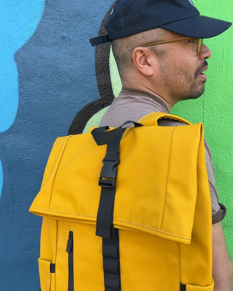 Cool Waterproof Yellow Roll Top Backpack