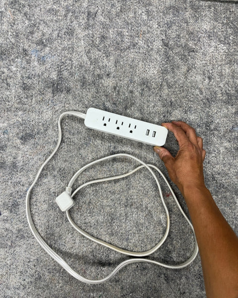3-Outlet Power Strip with 2 USB Ports and Braided Cord