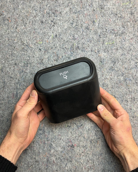 Black Car Trash Can with Push Lid