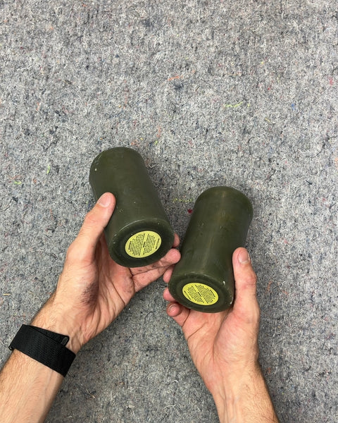 Two Green Pillar Candles