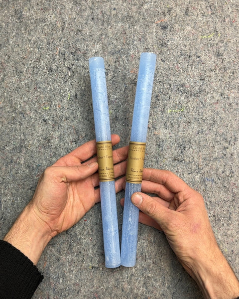 Vance Kitira Crystal Blue Timber Taper Candles