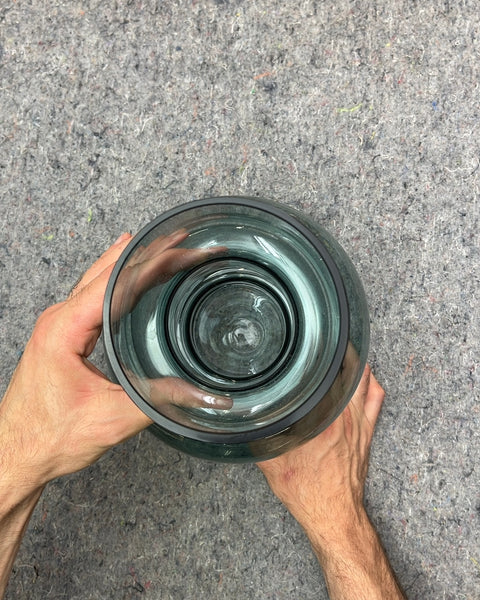 Beautiful Teal Glass Decorative Vase, H11"