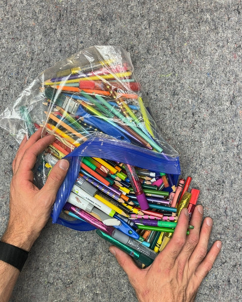 Bag of Assorted Crayons, Pencils, and Glues