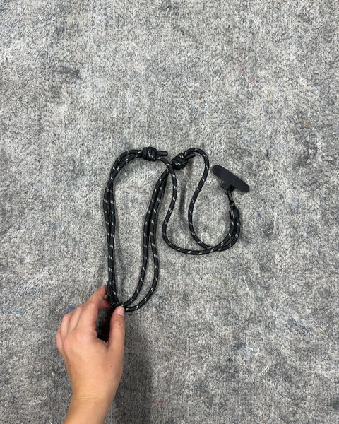 Black and White Striped Phone Lanyard