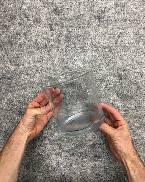 Heavy Clear Glass Cylinder Vase, W6"