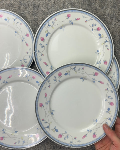 Five Vintage Sonata Florete Porcelain Dinner Plates
