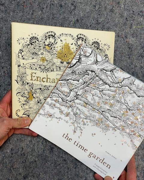 Enchanted Forest and The Time Garden Coloring Books