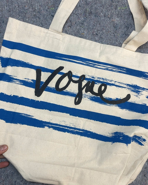 Bigass Vogue Striped Tote Bag