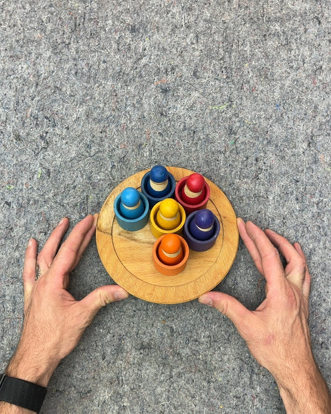 Wooden Stacking Peg Dolls and Cups