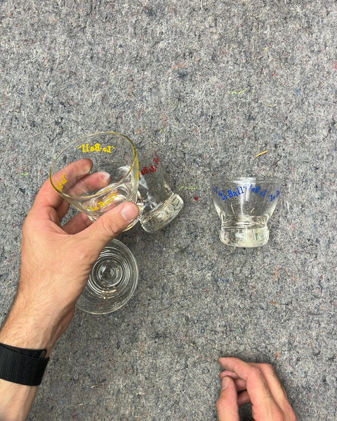 Set of Four Lo-Ball's Glass Shot Glasses