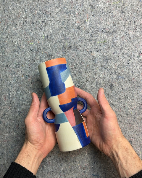 Prempracha Hand-Painted Geometric Vase