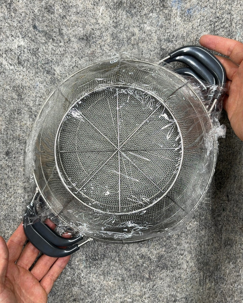 3 Stackable Stainless Steel Mesh Strainers with Handles