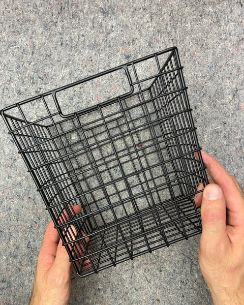 Black Metal Wire Storage Basket, L10xW8xH8"