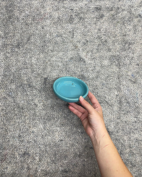 Glazed Ceramic Plant Saucer in Electric Blue, 4.75"