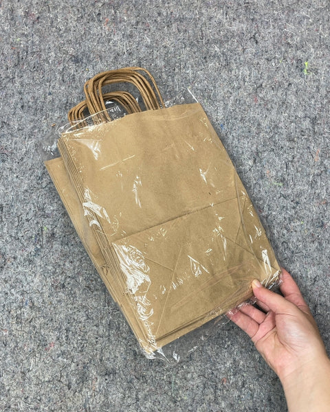 Brown Kraft Paper Gift Bags with Handles