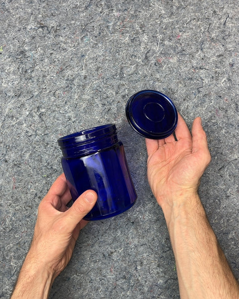 Cobalt Blue Glass Jar with Lid