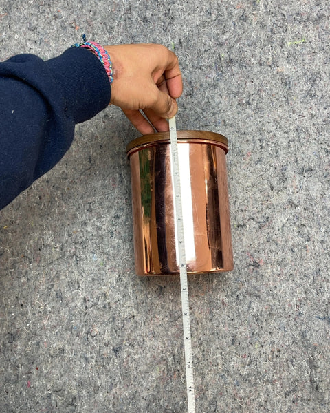Copper Canister with Wood Lid