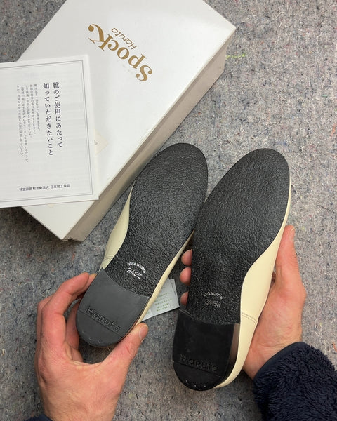 Brand New Spock Haruta Japanese Cream Slip-On Shoes, Size US 7W