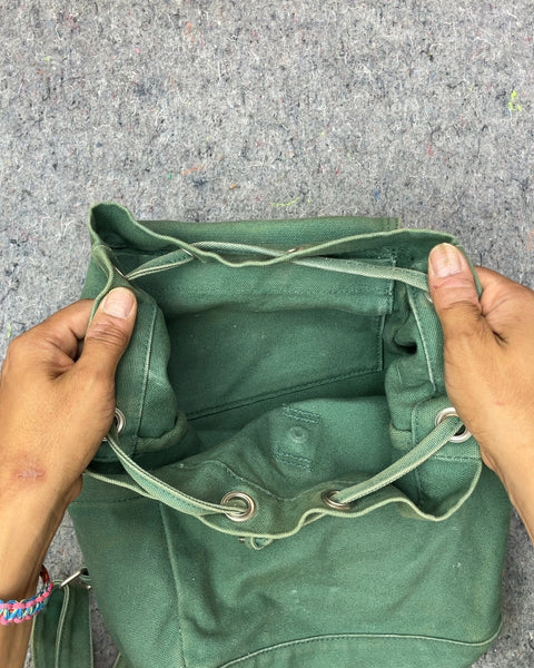 Baggu Green Canvas Drawstring Backpack