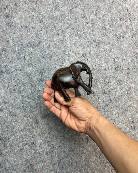 Carved Wooden Elephant Figurine
