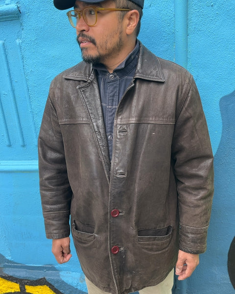 MDK Major Design Corporation Brown Leather Jacket, Size L