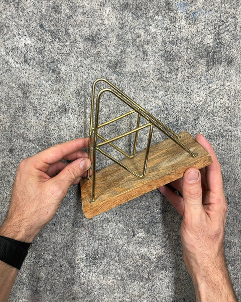 Wood and Brass Napkin Holder