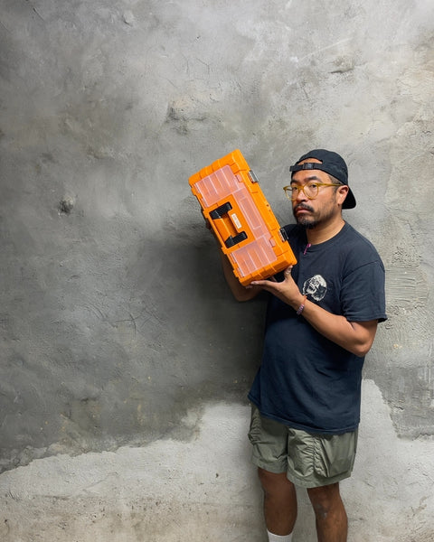Orange and Black Plastic Tool Box, 16x7x7"