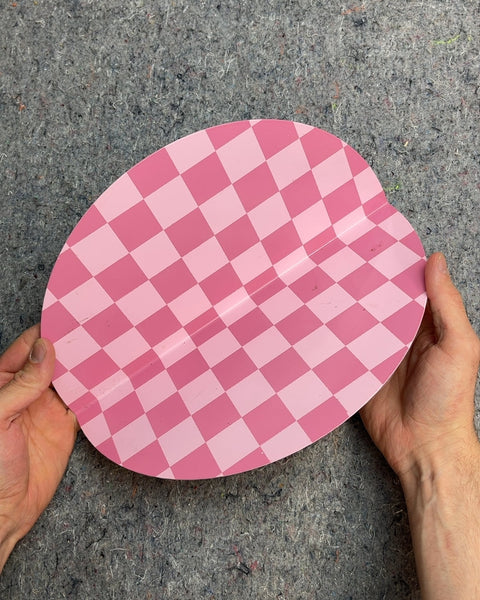 Cute Pink Checkered Wall Shelf