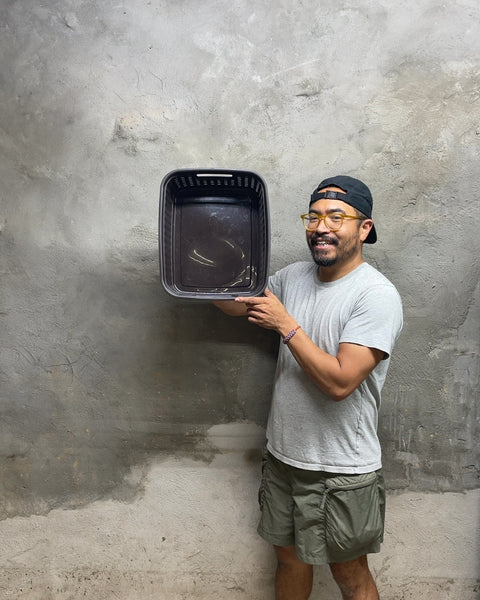 Black Plastic Storage Basket, 15x12x5"