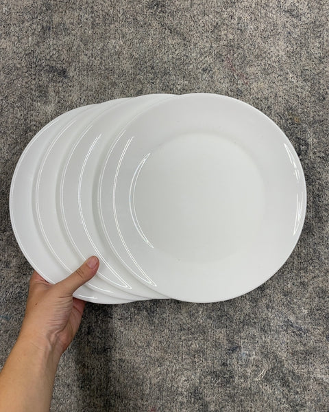 Set of 5 White Dinner Plates