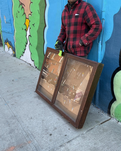 Vintage Glass Cabinet, W43xH29xD3.5"