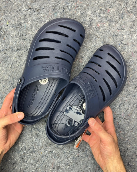 Brand New Nautica Navy Blue Clogs, Size US 13M