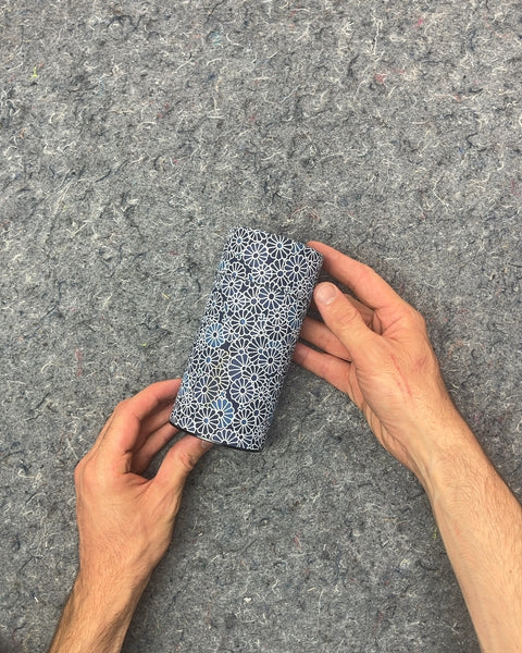 Blue and White Patterned Tea Canister